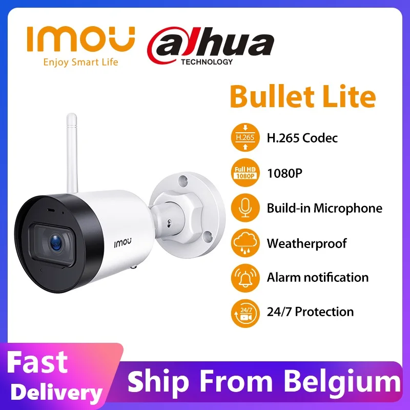 Dahua imou Bullet Lite уличная Wifi камера видеонаблюдения 1080P H.265 ночное видение встроенный микрофон класс защиты IP67 Wi-Fi облако - изображение