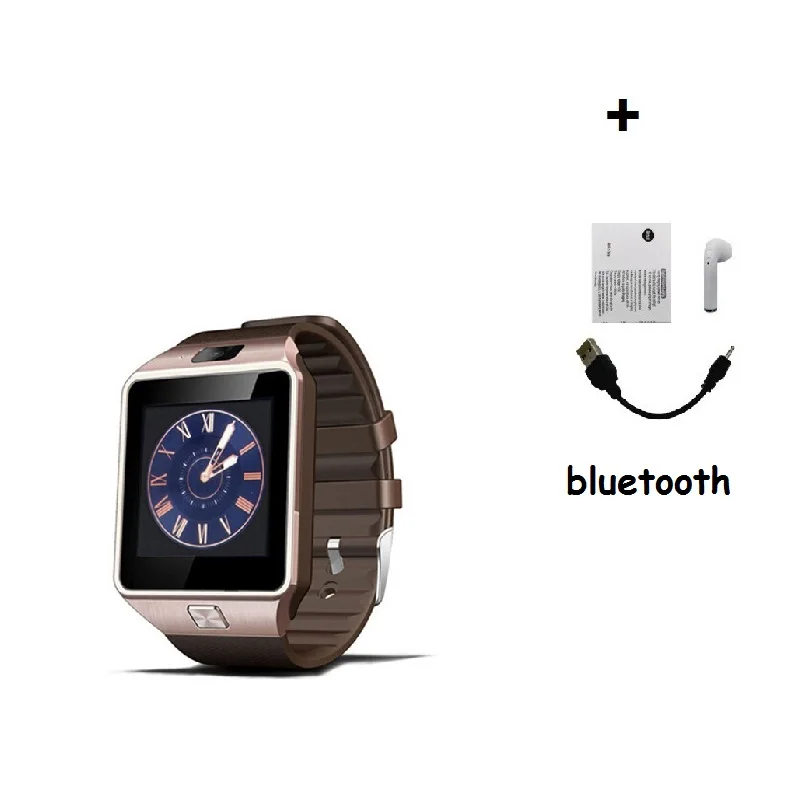 gold with BT Горячая Распродажа DZ09 Смарт часы Android телефонный звонок 2G GSM sim-карта камера Bluetooth Smartwatch для andoid и ios - Цвет: gold with BT