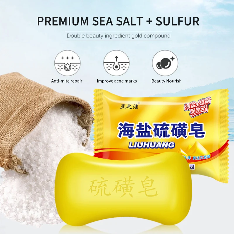 Anti-Acne Sulfur Soap Drug Bactericidal Soap Oil-Control Treatment Lackhead Remover Soap Whitening Cleanser Skin Care Soaps
