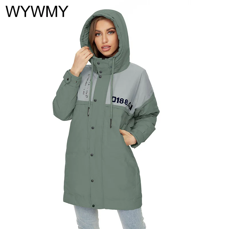 WYWMY Warm Parka Women Winter Jacket Thick Hooded Cotton Padded Coats Female Korean Loose Puffer Parkas Ladies Oversize Outwear