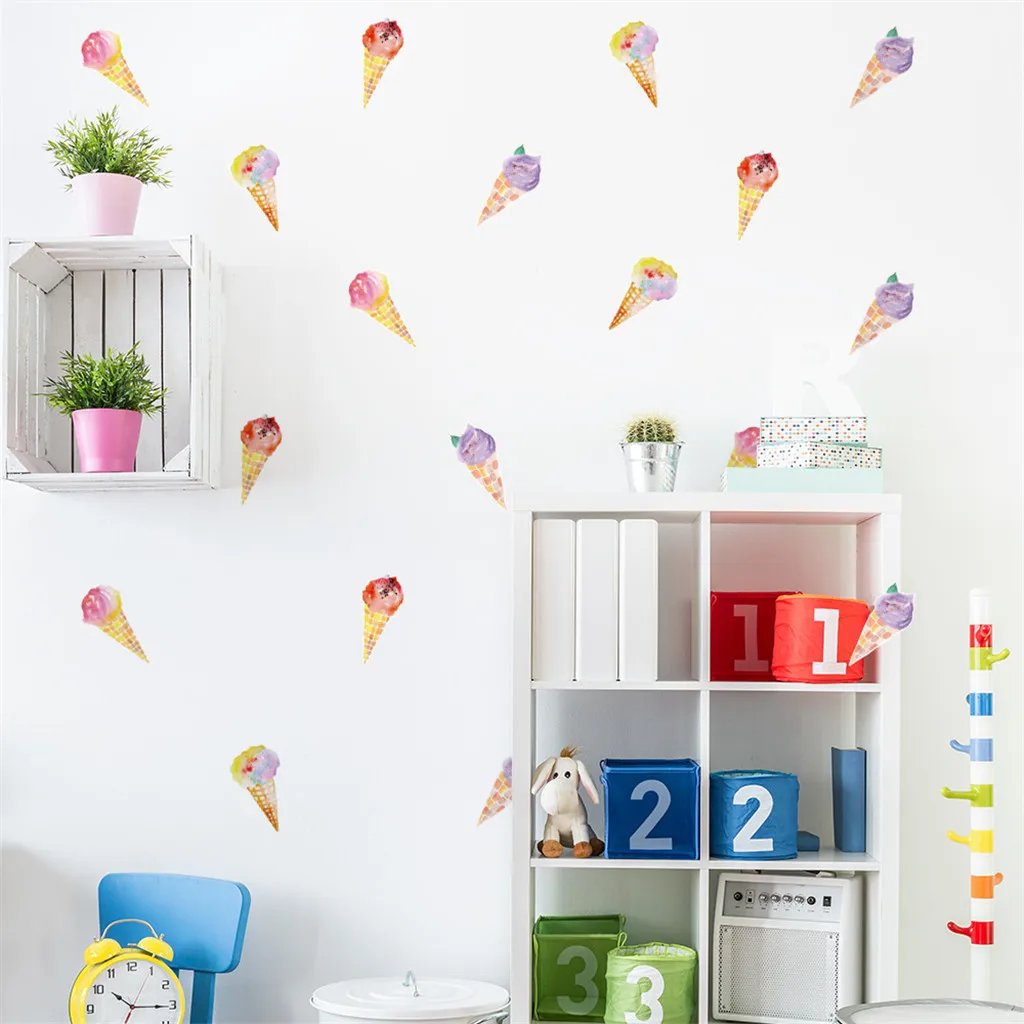 Наклейки на стену с изображением мороженого из мультфильма креативные наклейки