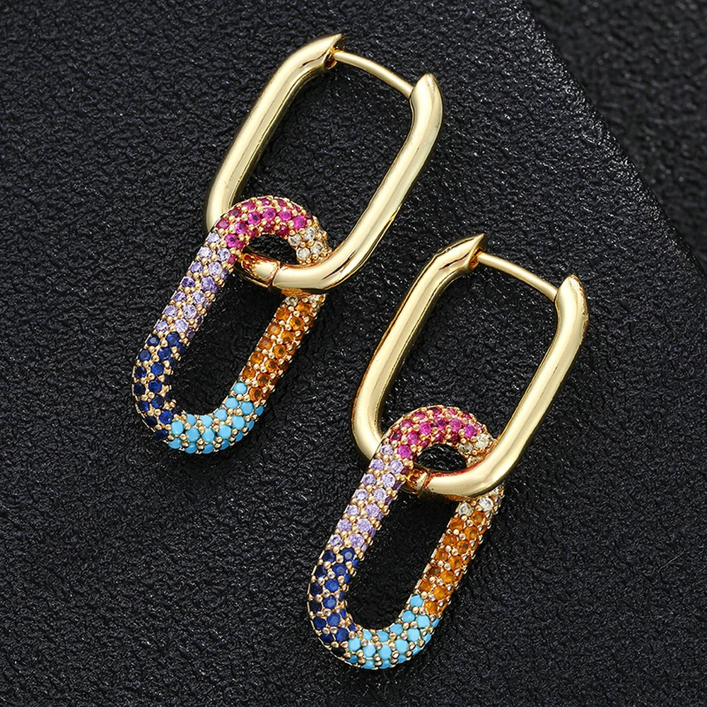 

Dangle Earring Jewelry Women Fashion Design Inlaid with High-Grade Zircons High Quality Manufacturing Process Fashion Earrings