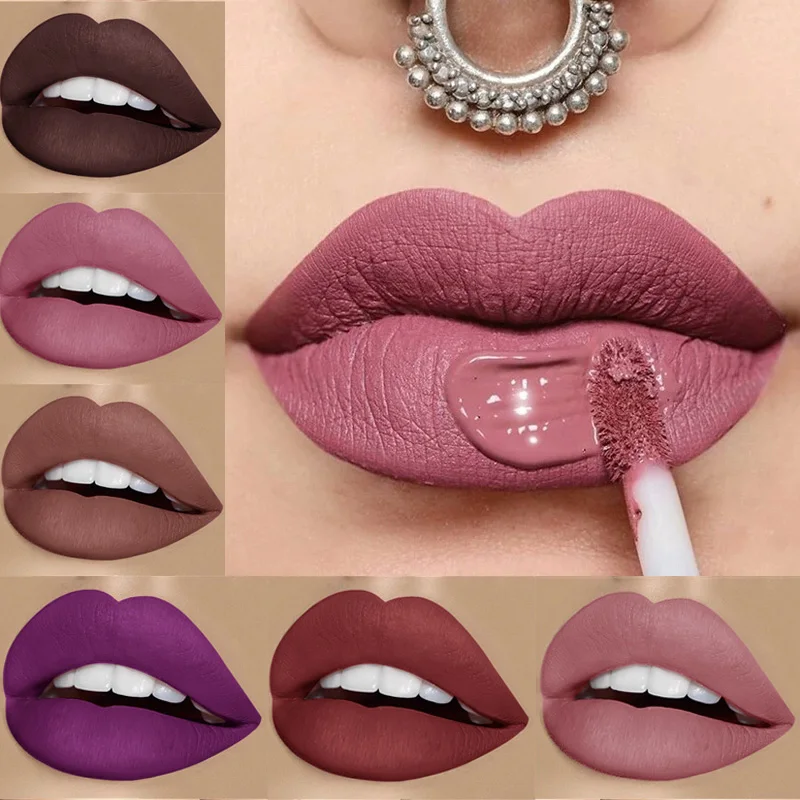 16 Цвет телесного цвета продолжительный блеск для губ Водонепроницаемый стойкий