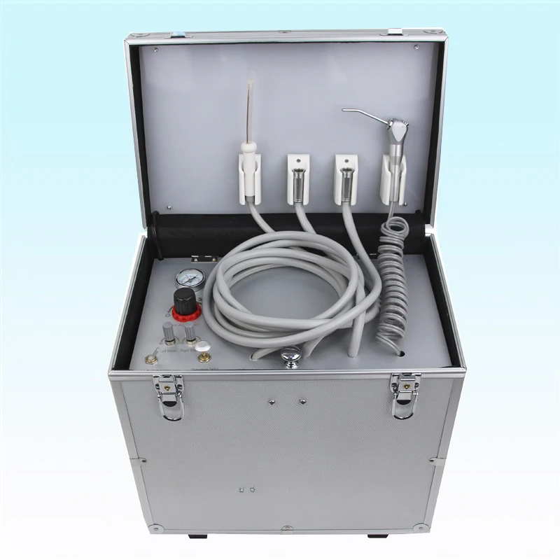 Портативная стоматологическая установка 550 Вт с 3-сторонним шприцом и воздушным