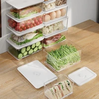 refrigerator organizer bins clear plastic fruit food jars storage box for freezer cabinet kitchen pantry food freezer organizer