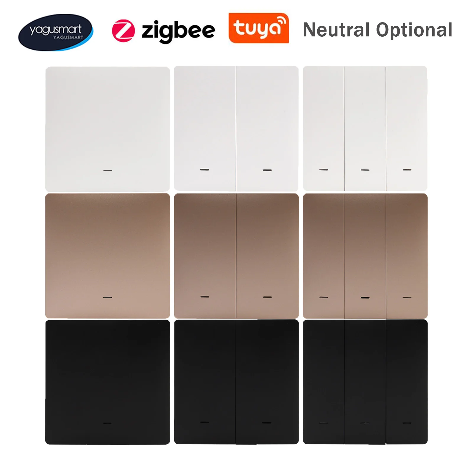 

Настенный выключатель Yagusmart Tuya Zigbee 3,0, переключатель для умного дома с приложением, переключатель с нулевой поддержкой Alexa Google Home