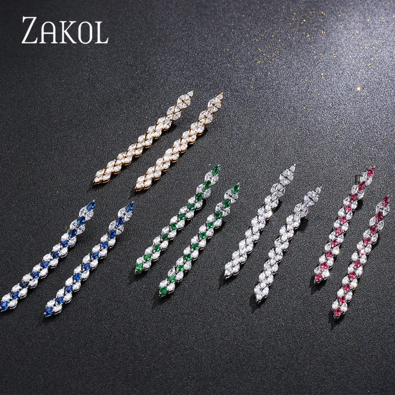 Женские длинные серьги-подвески ZAKOL летняя мода свадебные ювелирные украшения