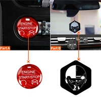 for ford mustang 2015 2019 car engine ignition start stop push button cover blackred real carbon fiber trim sticker accessories