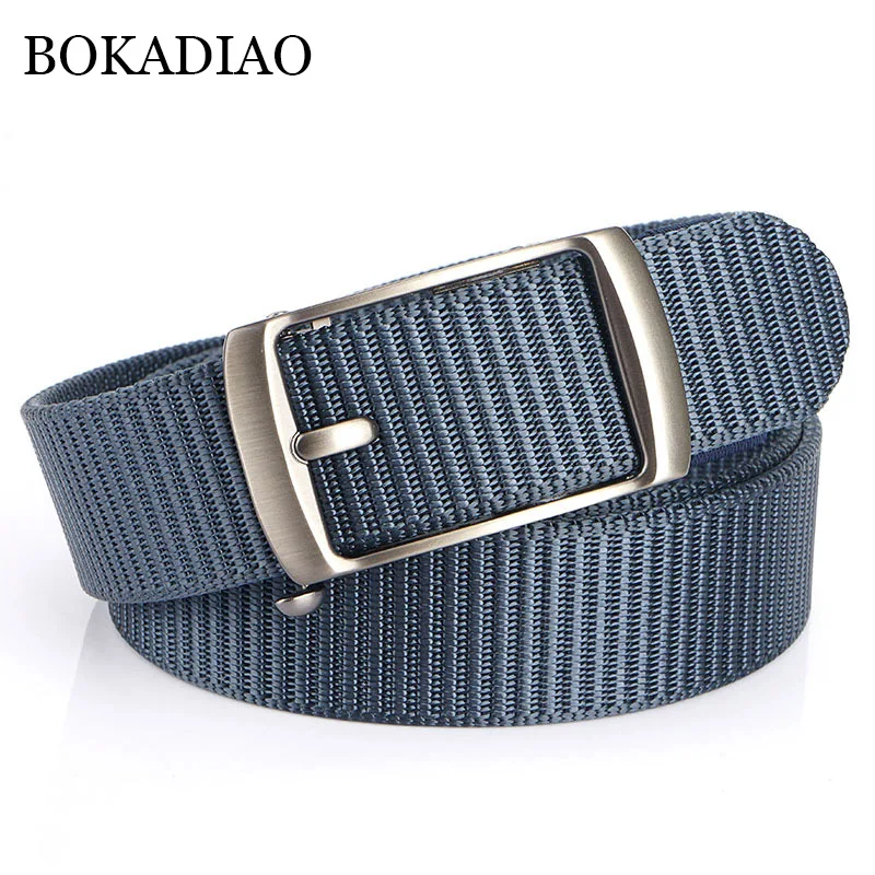 BOKADIAO Men&Women Nylon Belt Metal Automatic Buckle Canvas Belts Outdoor Sports Casual Jeans Waistband Army Military Male Strap