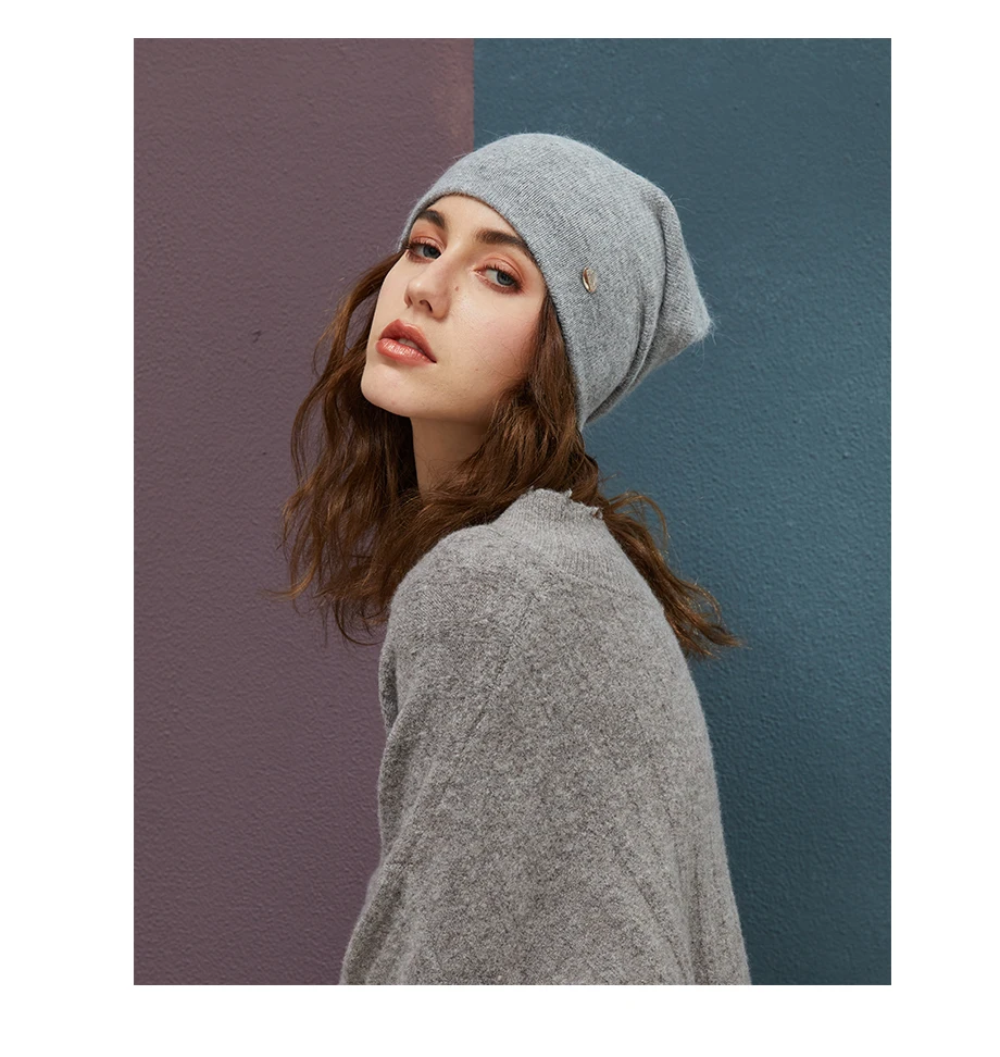 Female Beanies Rabbit Hair Winter Hats For Women Casual Autumn Knitted Beanie Girls New Fashion High Quality Soft Wool Hat