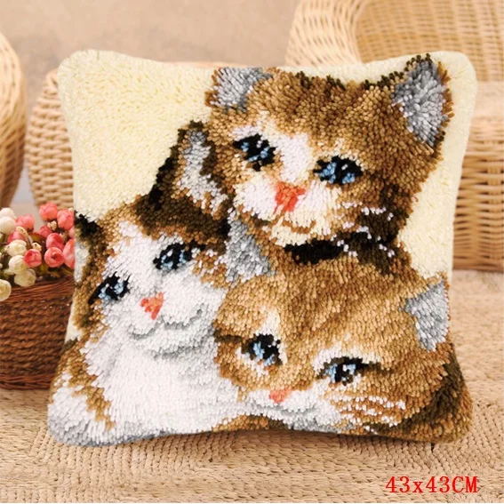 Мультфильм животных ковер в форме кошки подушки с вышивкой Knooppakket набор для