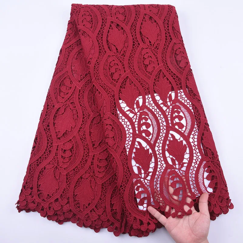 Лидер продаж африканская белая кружевная ткань 2020 нигерийская Водорастворимая