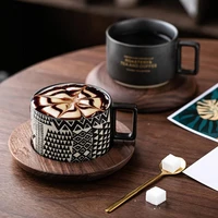 ins hot coffee mugs 320ml ceramic morden us coffee cups luxury colours black gold green red brown water cup