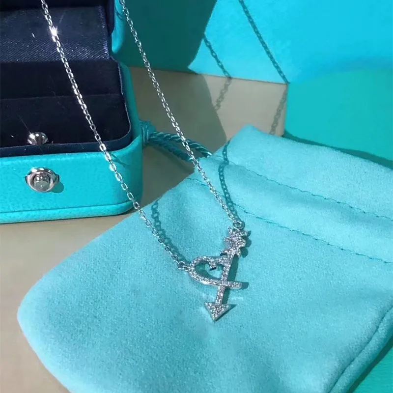 

Brand S925 Sterling Silver Heart-Shaped Necklace, Diamond-Studded Rose Gold Sweet Beauty Gift, Fashion Jewelry Clavicle Chain
