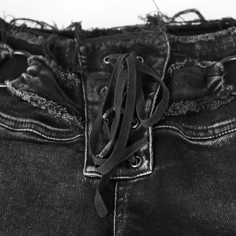 Панк RAVE панк рок Винтаж стирка ужин женские эластичные джинсы брюки карандаш Для