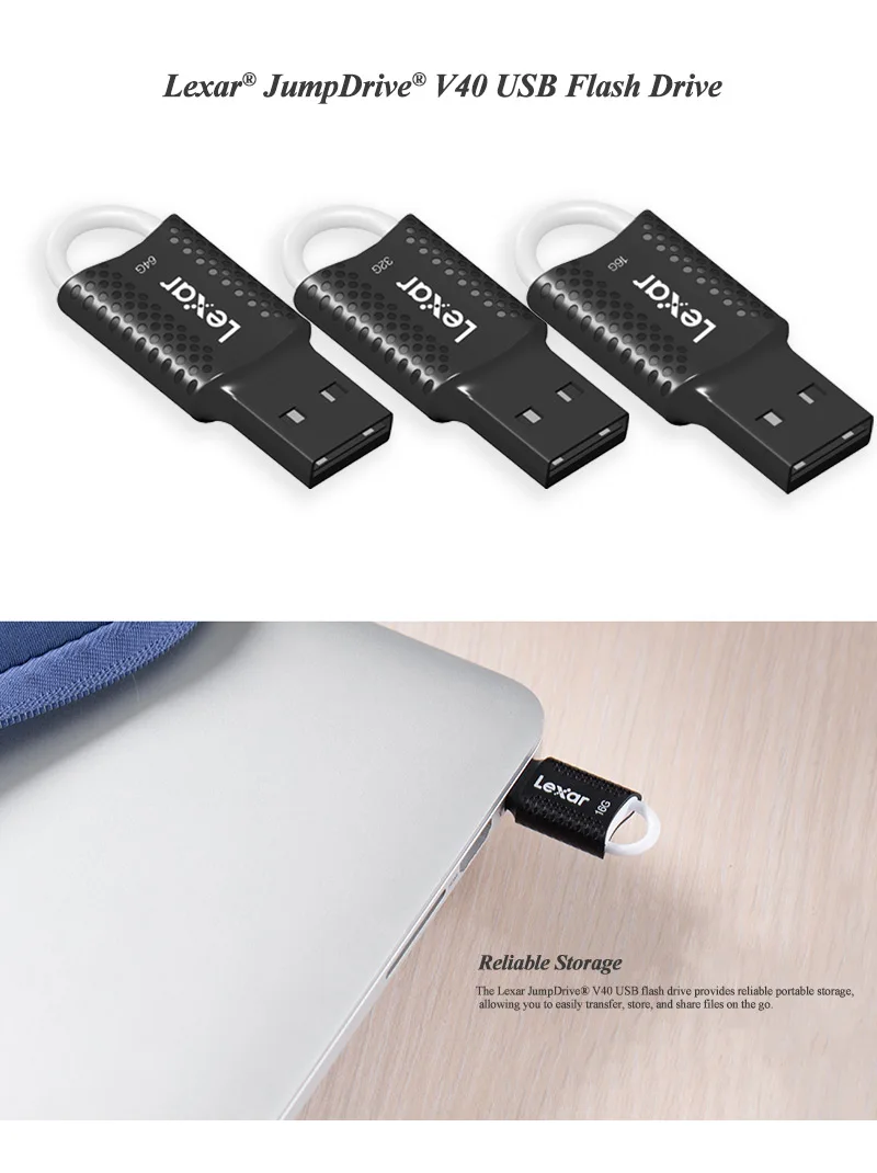 Lexar JumpDrive V40 USB флеш-накопитель 16 ГБ 32 ГБ 64 ГБ высокоскоростной USB 2,0 флеш-накопитель карта памяти мини u-диск