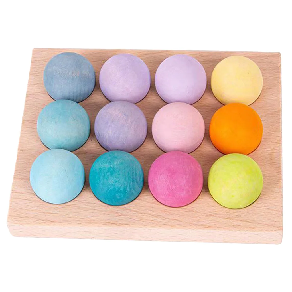 

Kids Wooden Ball Toys Color Early Development Early Educational for Kids