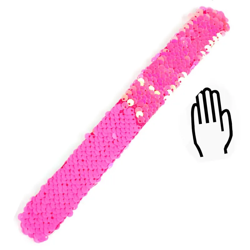 Pink to Gold Блестящий браслет с блестками модный детский браслет повязка на голову для детей праздничные рождественские подарки вечерние браслеты - Окраска металла: Pink to Gold