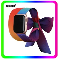 toyouths watchband for apple watch fashion scarf christmas strap 38mm 42mm fabric band replacement for iwatch series 6 5 4 3 2 1