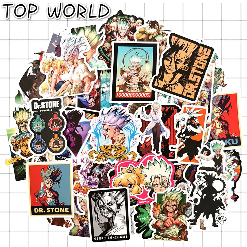 10/50pcs/set Graffiti Anime dr.stone Sticker For Diy Sticker On Suitcase Luggage Box Laptop Computer Bicycle Skateboard