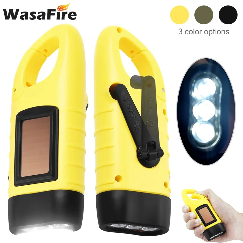 

Portable Dynamo Lantern Manual Dynamo Flashlight Hand Crank Solar Powered Rechargeable LED Torch Camping Outdoor Tool