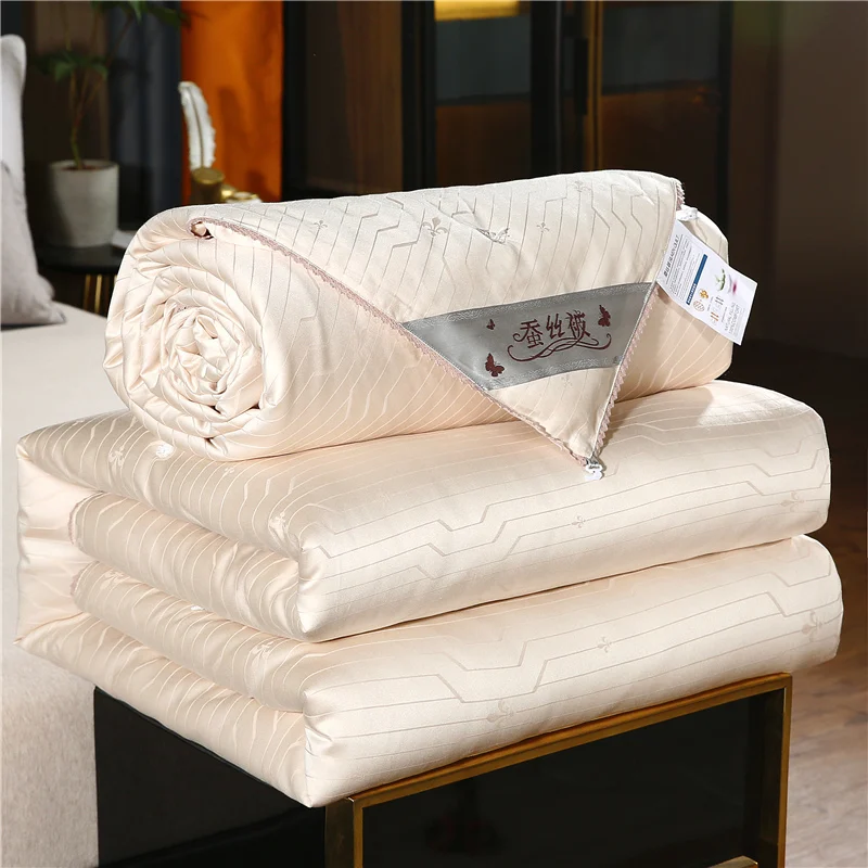 

High Grade Winter Chinese 100%Long Mulberry Silk Quilt Quality Handmade 4 Season Silk Comforter Blankets 100%Cotton Fabric Cover