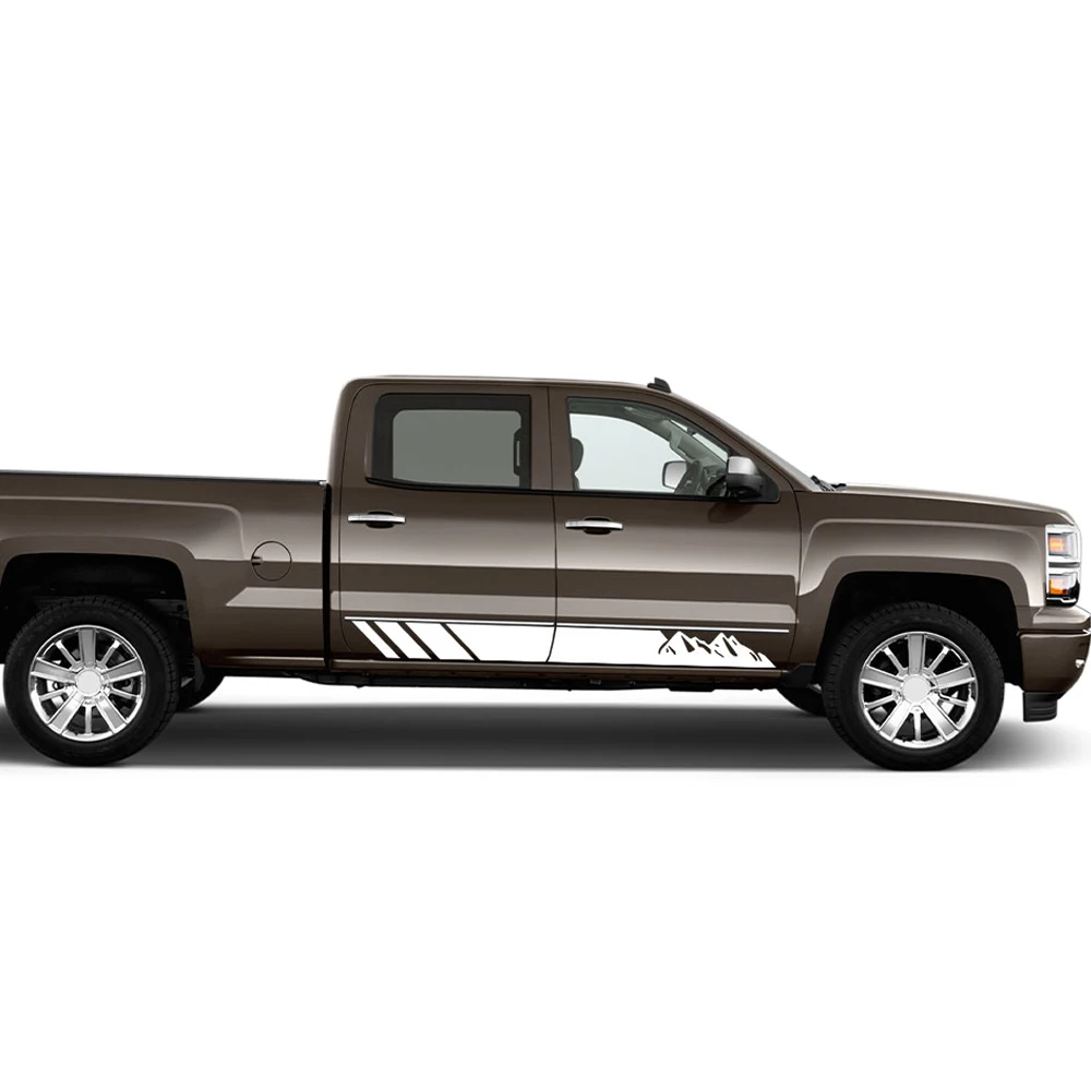 Наклейки для автомобиля Chevrolet Colorado Silverado Pickup на боковые двери в виде полос с графическим декором.