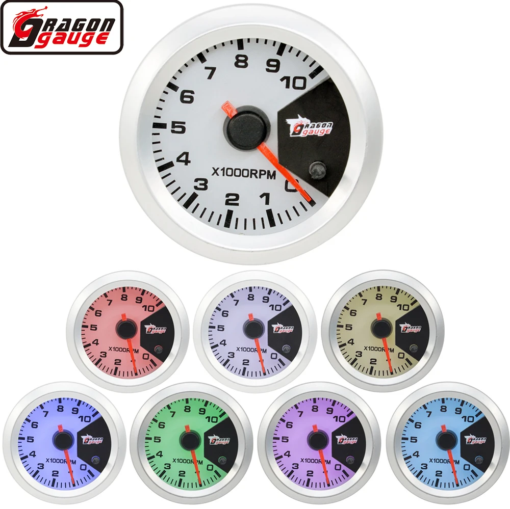 Дракона 2 &quot52 мм 7 цветов Подсветка шагового двигателя авто Ttachometer инструмент для