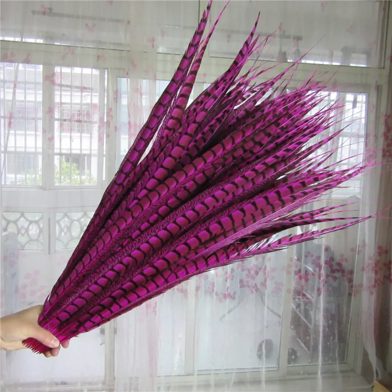 Plumas De cola De fais&aacute;n para manualidades, Plumas De 27-32 pulgadas/67-80cm para manualidades, bricolaje, boda, hogar, celebraci&oacute;n, Faisan De Plume, 50 unids/lote-1