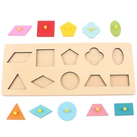 montessori sensory teaching aids 10pcs colorful geometry shapes wood pegged insert board toys kids learning eductaion boys girls