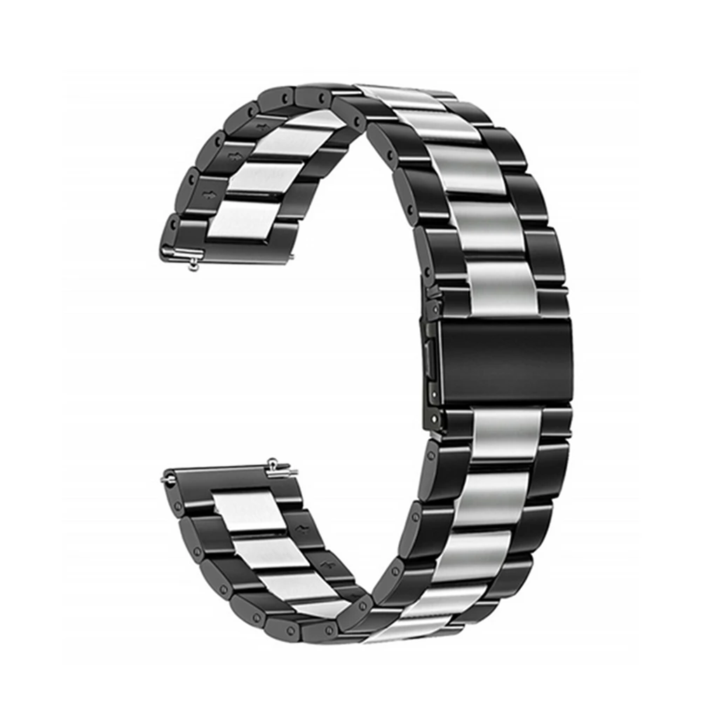 

for Garmin Venu SQ Watch Stainless Steel Watch Strap Three-bead Metal Watchband