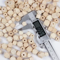 natural faceted wooden unfinished geometric spacer beads for jewelry make handmake diy accessories