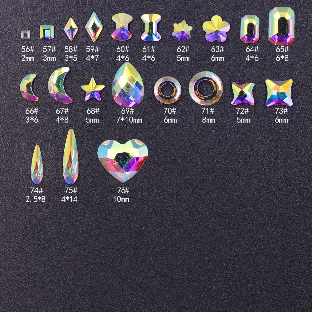 

10pcs Supper Shinny Crystal AB Flat Back Nail art Crystal Sticker For DIY Nail Design Beads 3D Rhinestones Nails art Decoration