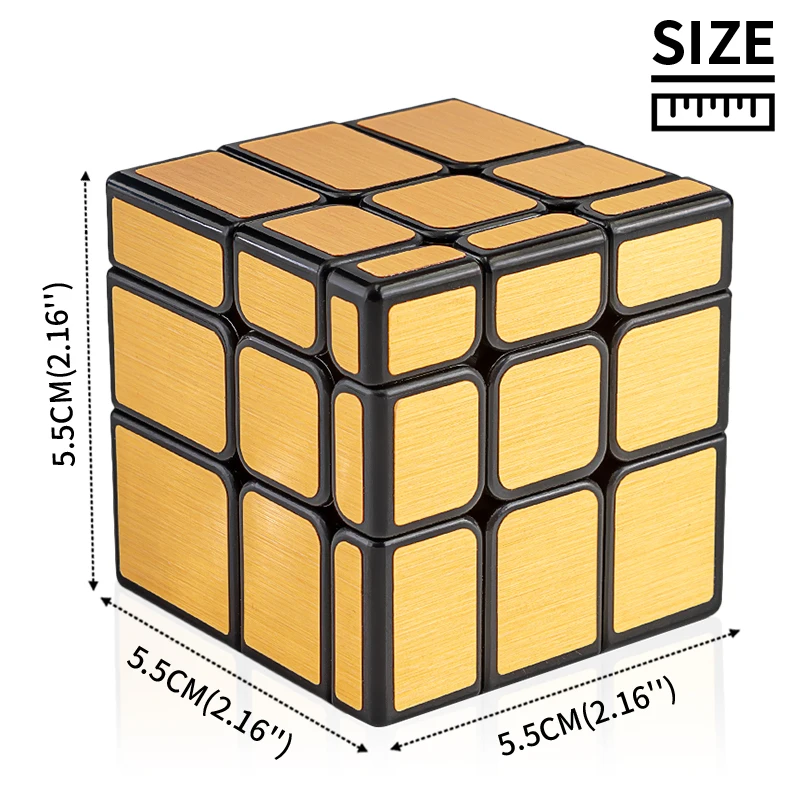 3x3x3 зеркальный волшебный куб головоломка твист развивающие игрушки Черное