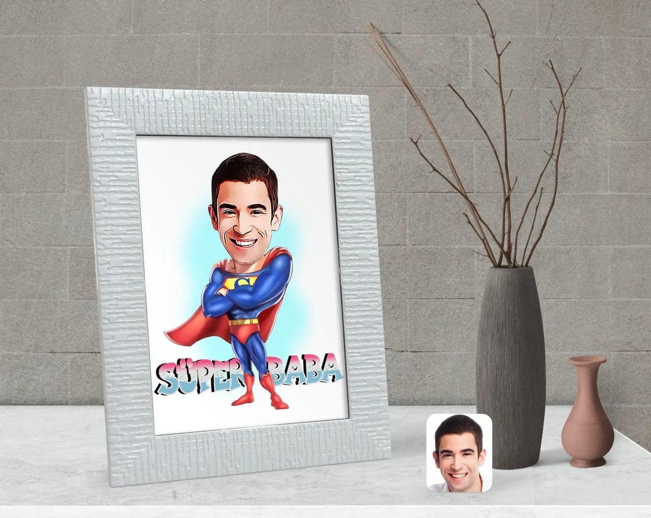 

Personalized Super Dad Caricature Of Decorative Çerçeve-1
