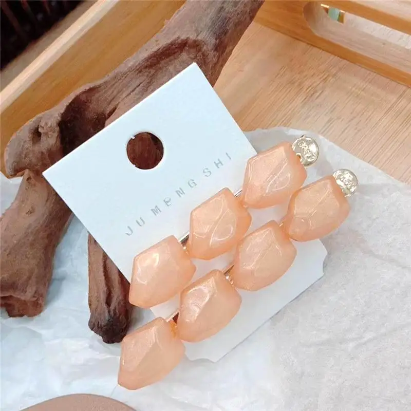 

2020 Japan Korea New Trendy Candy Color Irregular Geometric Resin Acrylic Barrettes Hairpins For Women Girls Trendy Hair Clips
