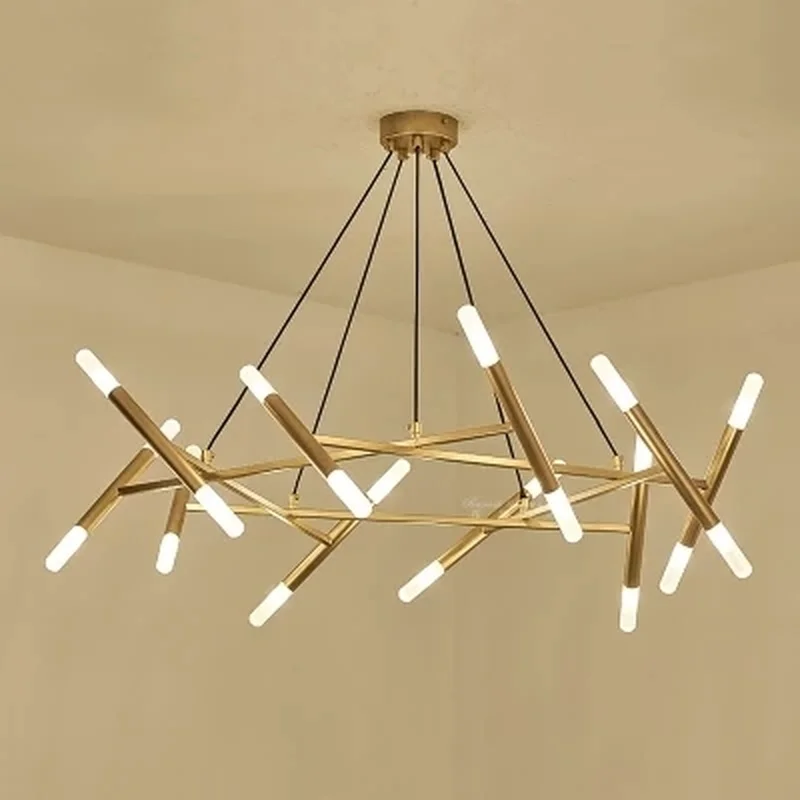 Позолоченный Американский светодиодный подвесной светильник G4 круглая