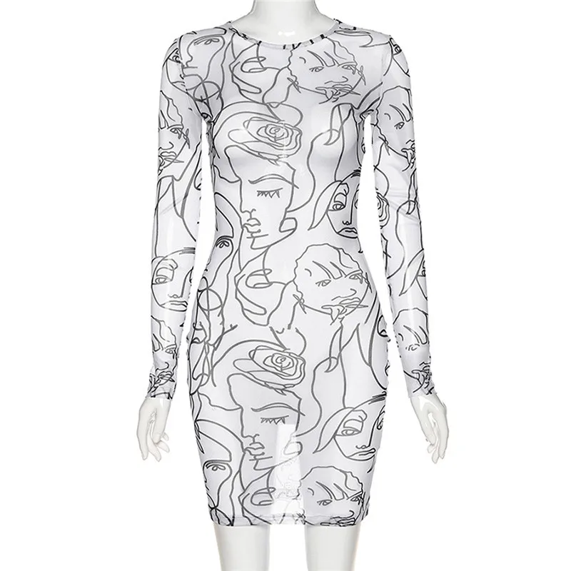 Соблазнительные сетчатые платья с длинным рукавом для женщин 2020 необычное