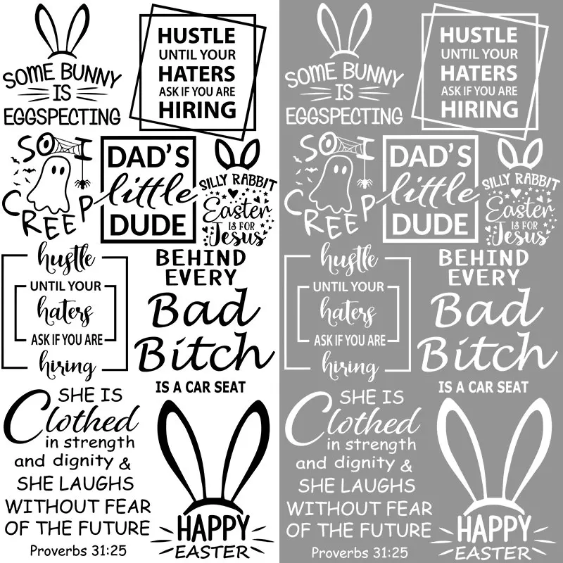 

'Some Bunny is Eggspecting' 'Dad's Little Dude' Printed Ironing For Clothing Iron On Transfer Stickers on fabric Appliques