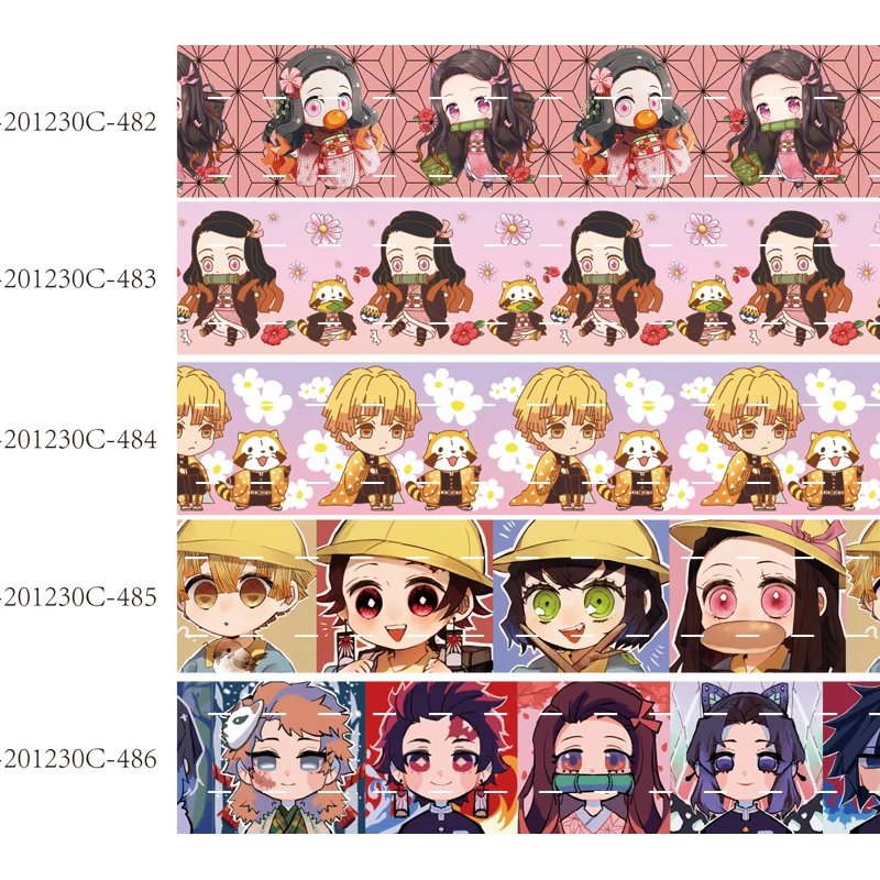 

Grosgrain ribbon printed Kimetsu no Yaiba character Japan 50yards