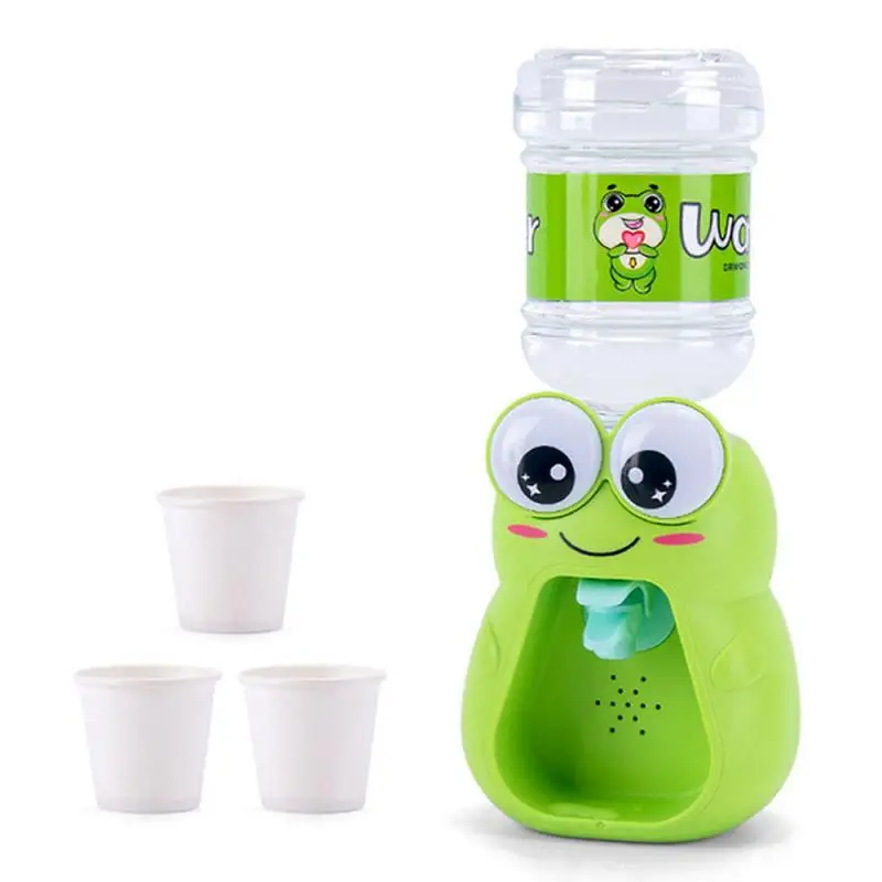 

1 Set Children's Simulation Fun Water Dispenser Mini Green Frog Play House Water Kitchen Toy With Light Music For Baby Kids Gift