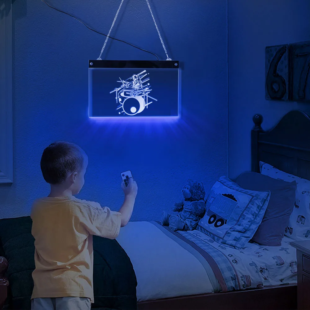 Барабанная лента Электрический дисплей знак рок музыка декоративные настенные