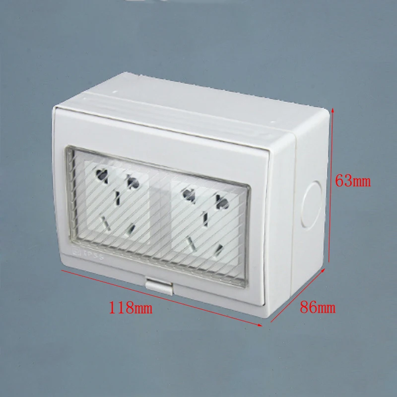 IP55 Waterproof Socket Report CE Wall Moisture-Proof Dust-Proof 250V10A Power Weather Resistance Outdoor Grounding |