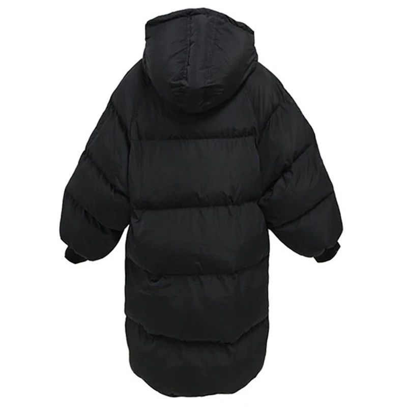 

Winter 2021 Jacket New Cotton Padded Female Long Coat Loose Warm Women Parkas Thicken Hooded Plus Size Manteau Femme ST377