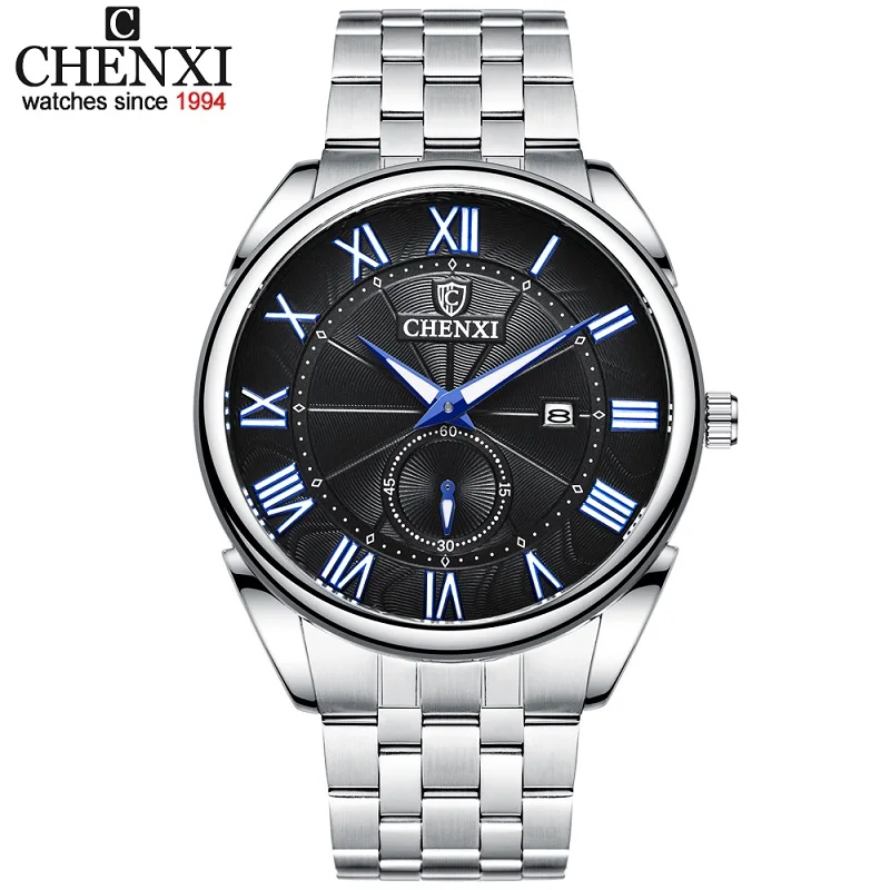 

CHENXI New Fashion Mens Watches Top Luxury Brand Full Steel Quartz Waterproof Watch Business Men Date Calendar Wristwatch