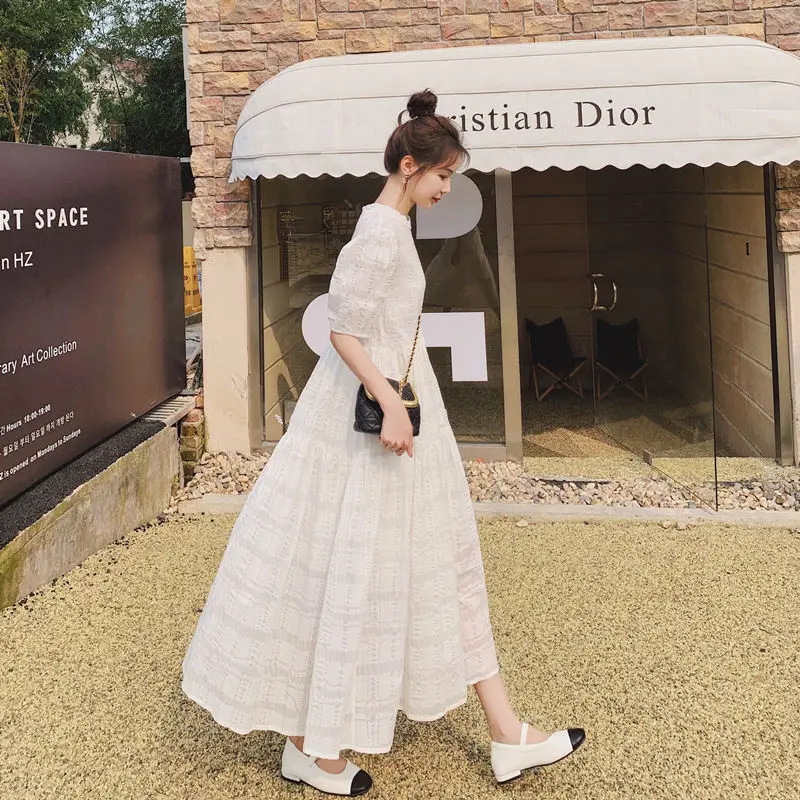 

Летние Темперамент богиня Вентилятор 2021 новые свободные тонкие французский платье с изображением леса