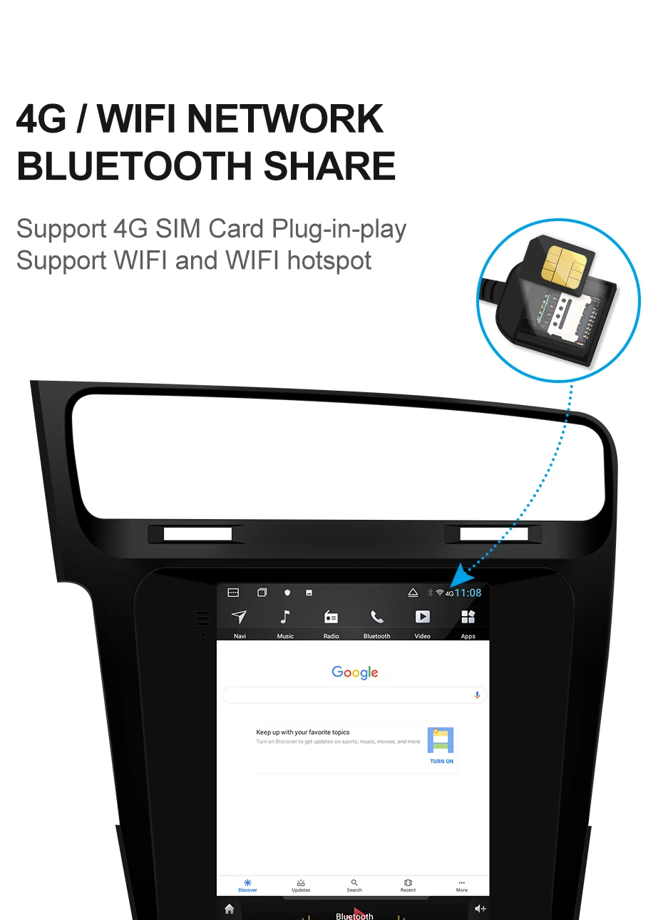 Isudar H53 Вертикальный 1 Din Android авто радио для VW/Volkswagen/Golf 7 2013-gps Автомобильный мультимедийный ram 4G rom 64G FM для модели Telsa