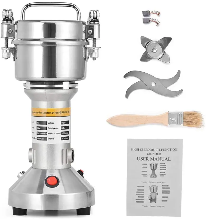 구매 EU 미국 주식 휴대용 28000 RPM 고속 150g 전기 허브 곡물 향신료 분쇄기 커피 밀 밀가루 견과류 씨앗 분말 기계