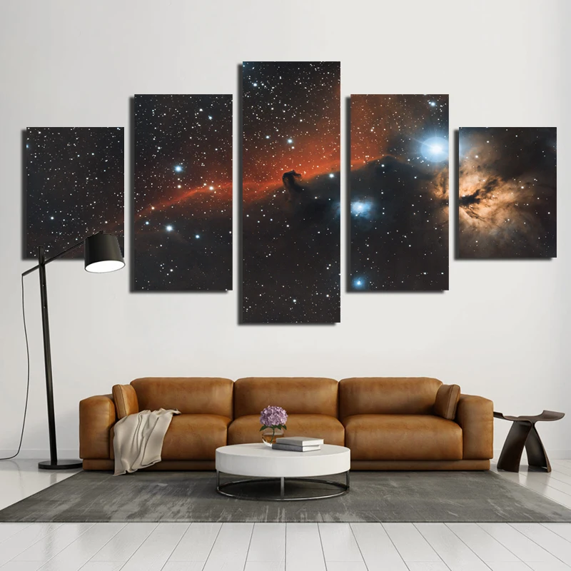 

5 Pieces Modern Decoration Canvas Painting Space Nebula Universe Clouds Galaxy Wall Pictures Decoration Painting for Living Room