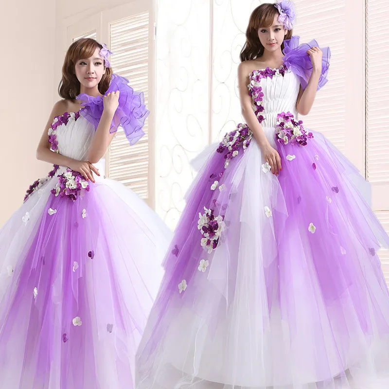 Платье феи 16 Quinceanera фиолетовые платья из органзы на одно плечо 15 маскарадных